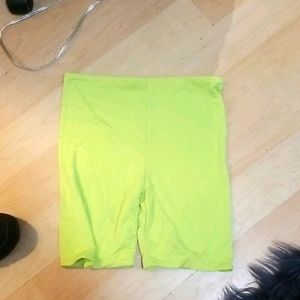 Lime green forever 21 biker shorts